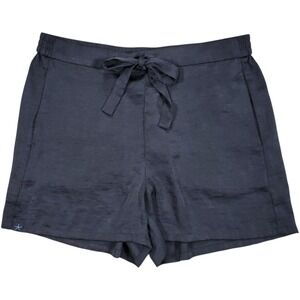 Barefoot Dreams Satin Shorts Womens S Black Drawstring Casual Loungewear Luxe